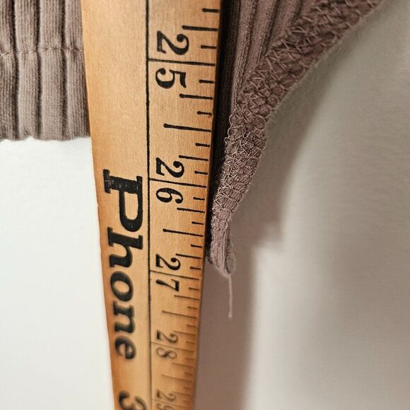 EUC ZARA TAUPE / TAN RIBBED HALF BUTTONED BODYSUIT LONGSLEEVES SIZE M - Picture 10 of 12